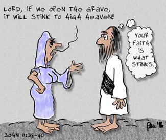 Series 1 Bible Cartoon: He Stinketh, John 11:17-45